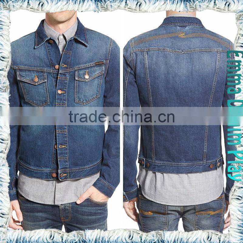 Vogue Blue Men's Fashion Trend Denim Jackets Short Jean Coat