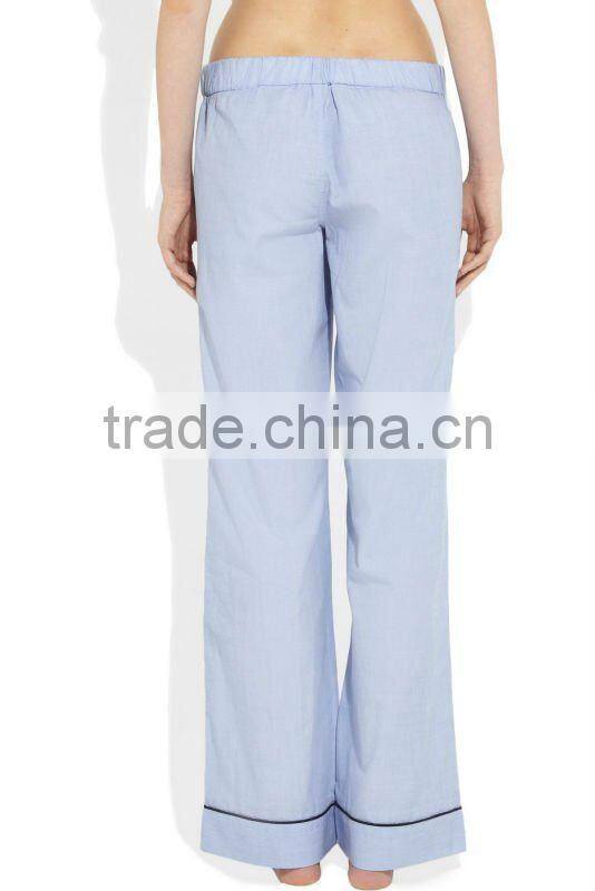 piped cotton pajama set