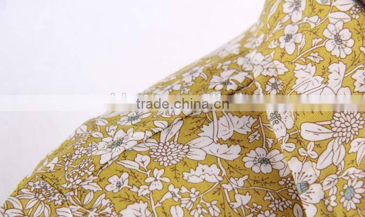 2016 Boy Fashion Short Sleeve Casual floral Cotton Shirts