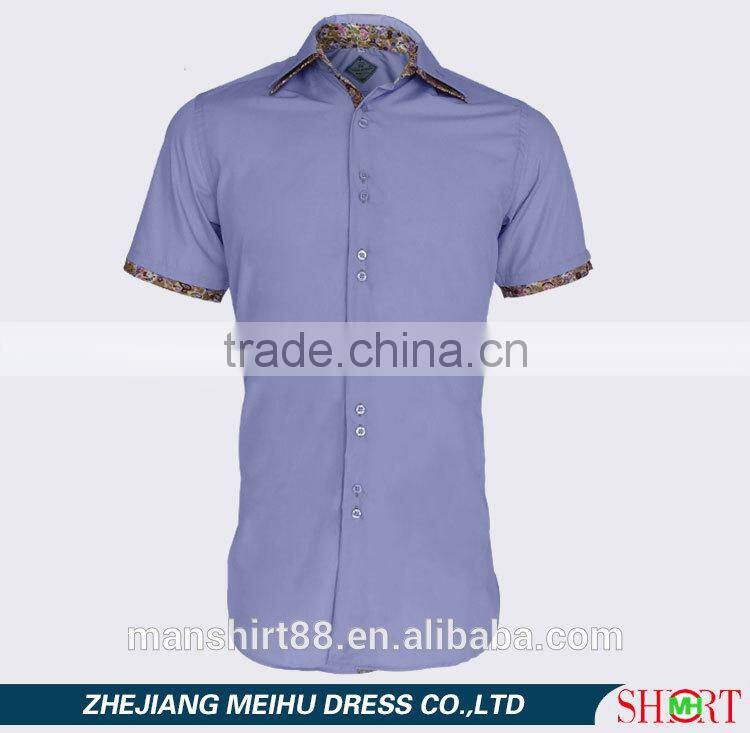 new fashion design man's slim fit short sleeve shirts