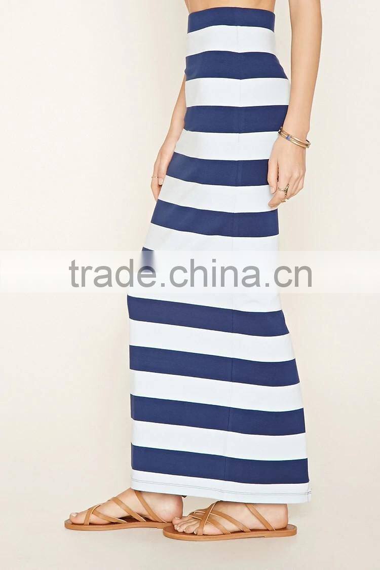 2017 guangzhou shandao summer oem service new design fashion stripe women pictures of long skirts