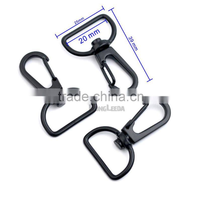 25mm/20mm 1&0.75 inch Matt Black enamel Alloy Swivel Clasps Snap Key Hooks DIY Key Chain Ring HK-022