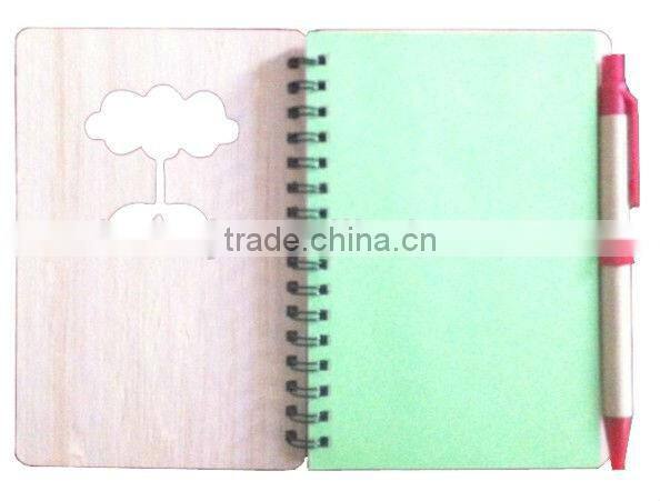 Spiral bound graph paper notebook hard bamboo cover