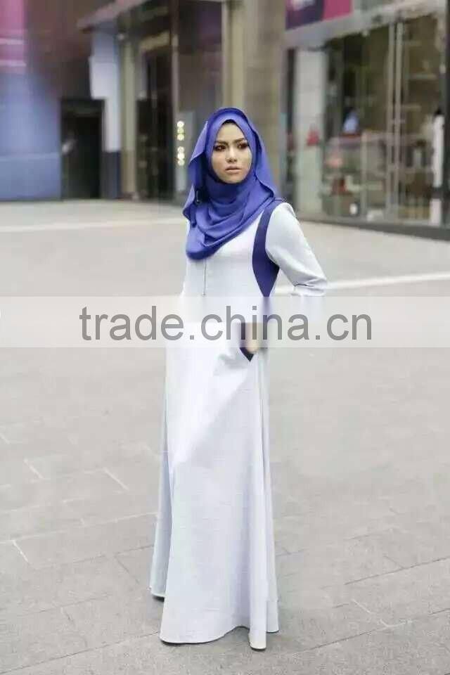 grey check casual sunshine hemp muslim dress/ muslim islamic fashionable abaya kaftan dresses/fancy dl islamic muslim dress