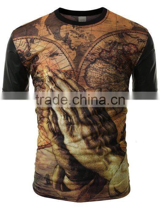 Promotional Custom short sleeve muscle fit t-shirt wholesale 100% polyster soft