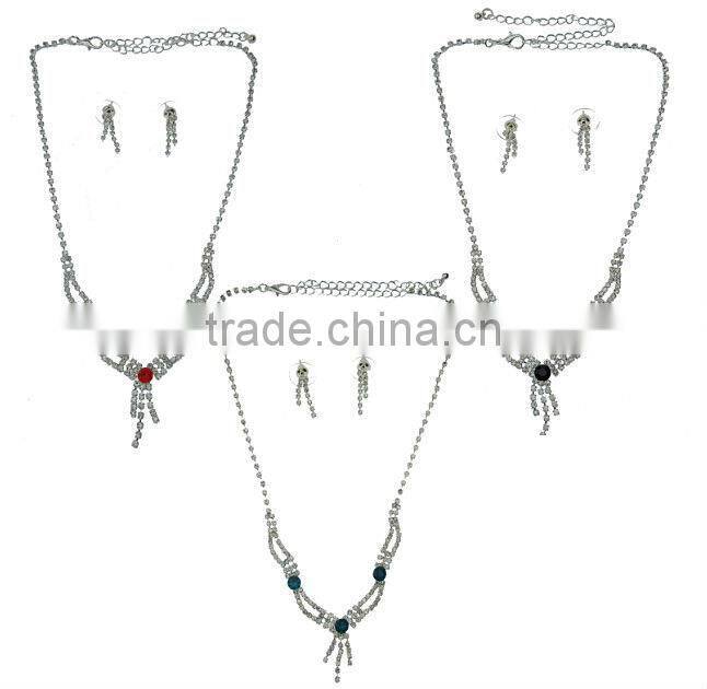 New Designed CZ Drop Pendant Necklace Set Fashion Wedding Jewelry Set Bridal DB01767 from Yiwu Market to Russia,Ukraine,Romania