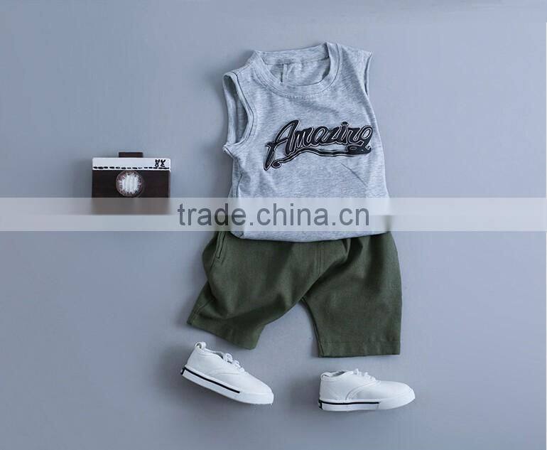 Custom Casual Little Boys Printed Vest Clothing Baby Boys Vest Sleeveless O Neck Tank Top Shirts