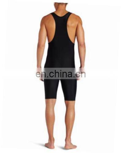 Custom sublimated high stretch lycra fabric wrestling singlet