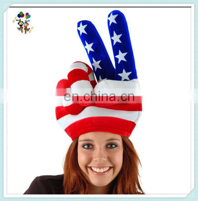 Funny USA Peace Hand Adult Carnival Party Fancy Dress Hats HPC-0275