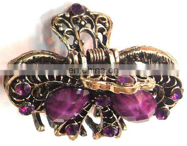 Flower Shape Crystal Rhinestone Hair Claw Clip