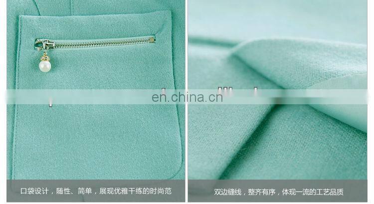 2014 asymmetric high waist zippered shorts for girls in mint with patch pocket