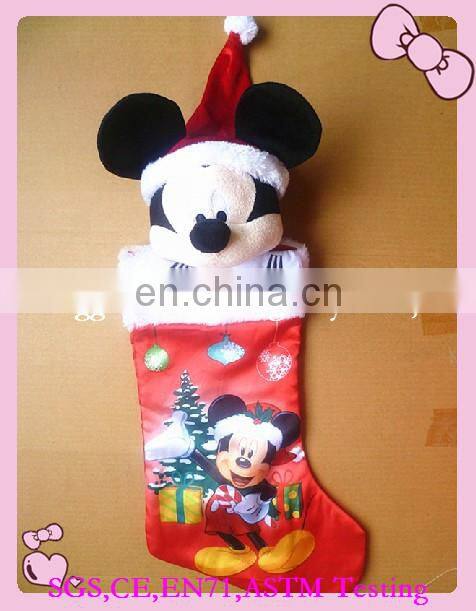 cheap plush christmas sock for baby gift