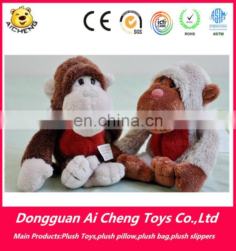 Cute plush monkey toy with magnet mini plush monkey keychain toy