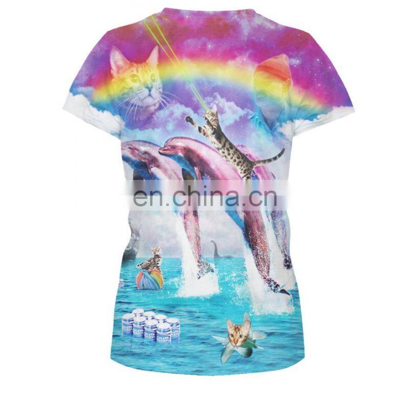 Hot Selling Imaginative Scene Dylan Comfortable Fancy Digital Printing Casual Custom Print T-shirt