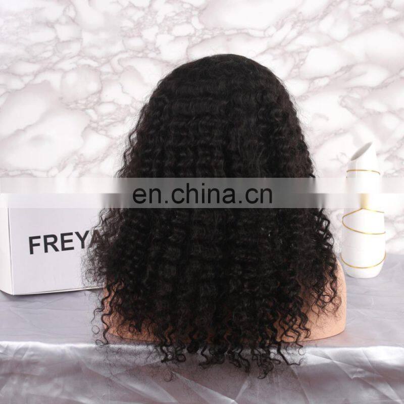 Natural looking Alibaba hot selling style full lace kinky curly human hair wigs