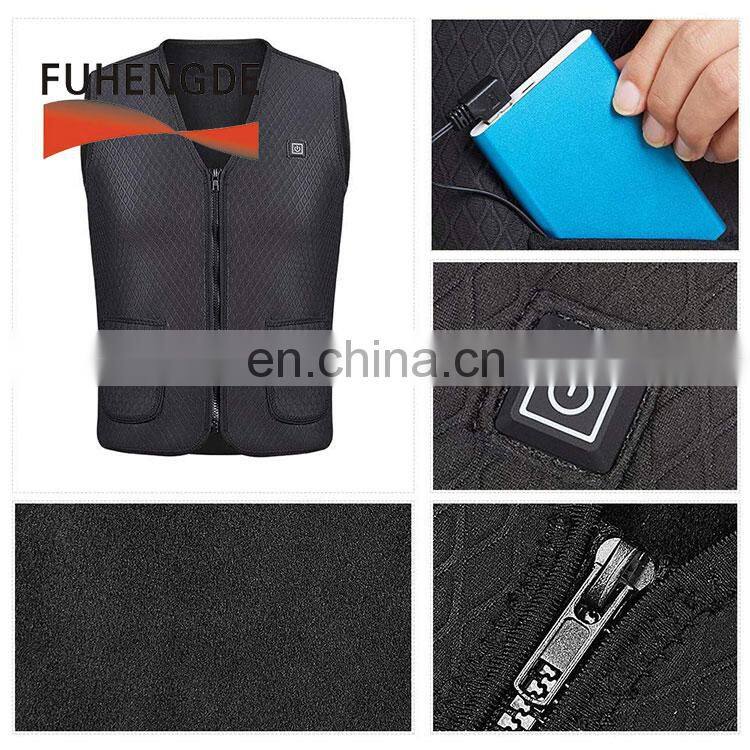 Men Women Electric Battery Powered Heated Vest Rechargeable Waterproof Heat Insulate Heating Vest for Sports Outdoors