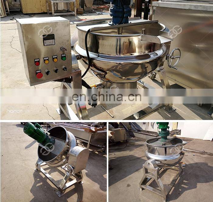 Industrial Tilting Jacketed Kettle Food Gas Cooking Pot With Mixer