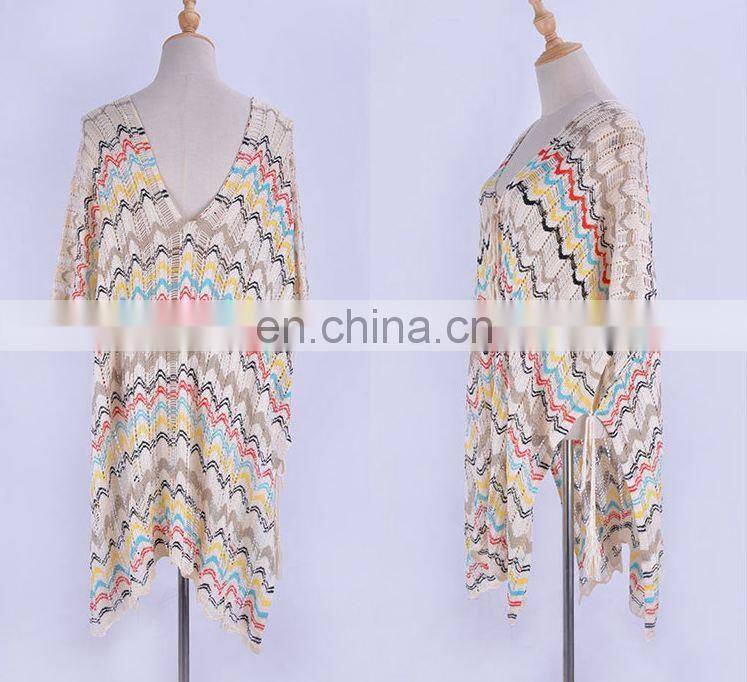Plus size Knit Beach Cover up Pareo Beach Swimsuit Cover up Sarong Robe Plage Bikini cover up Swimwear Beach Tunic Cover-up
