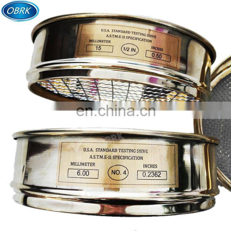 Good Seller Strong Frame Copper Sieve stainless steel test sieve interchangeable soil sieve set