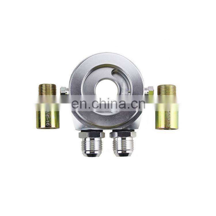 Auto Accessories sandwich panel, rear thermostat, with 10 accessory M20*1.5 and 3/4-16 oil filter sandwich adapter