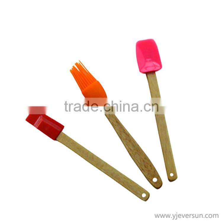 wooden spatula, 3 piece silicon spatula set, cake baking tools for baking