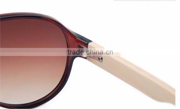 new model women flat top wood bamboo temple AC lens sungalsses
