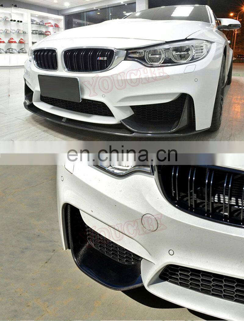 2 pcs/set carbon fiber air canards front splitter for BMW M3 M4 F80 F82