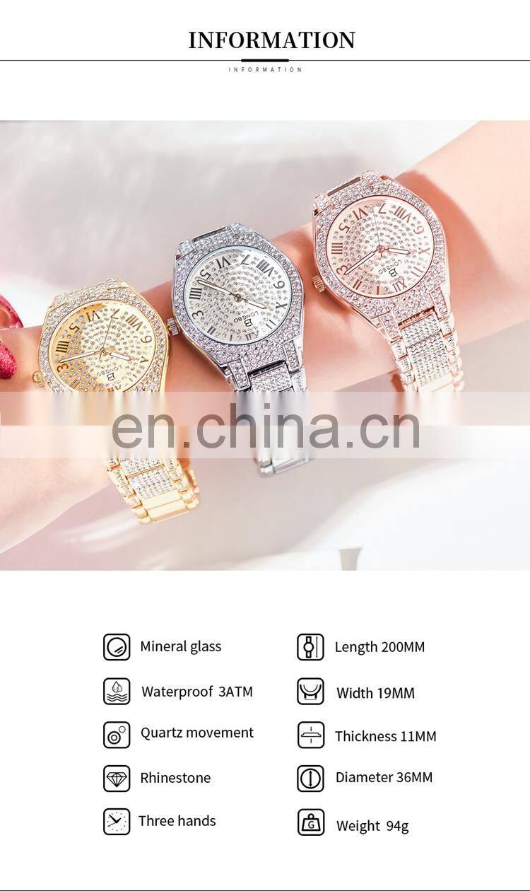 LONGBO 80667 Lady Watch Excellence Quartz Diamond Gold Stainless Steel Luxury Charm Watch For Women