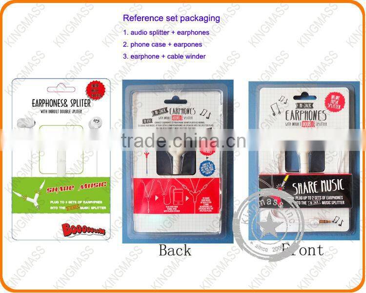 2014 newest gift packaging set Personalized phone cases + earphones (Customized color and patterns)