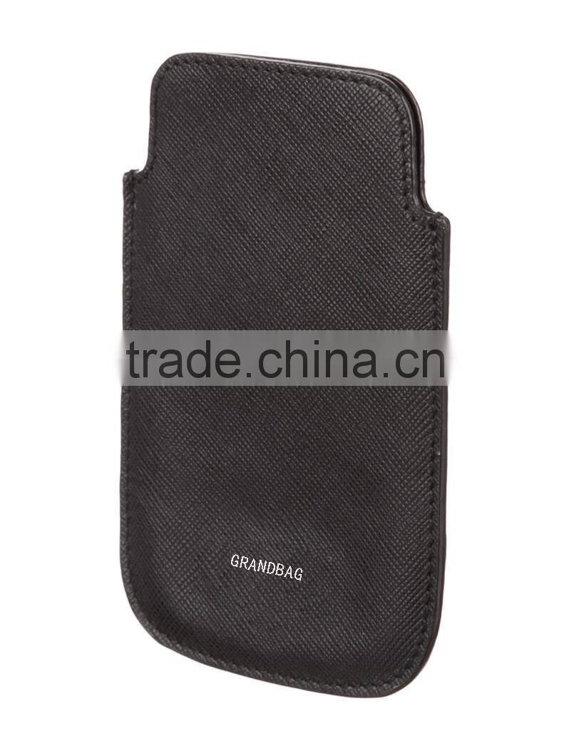 Guangzhou supplier embossed saffiano leather phone holder cell phone sleeve phone case for iphone SE/6/6s