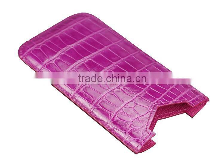 luxury crocodile leather mobile phone pouch cell phone case phone holder bag for iphone