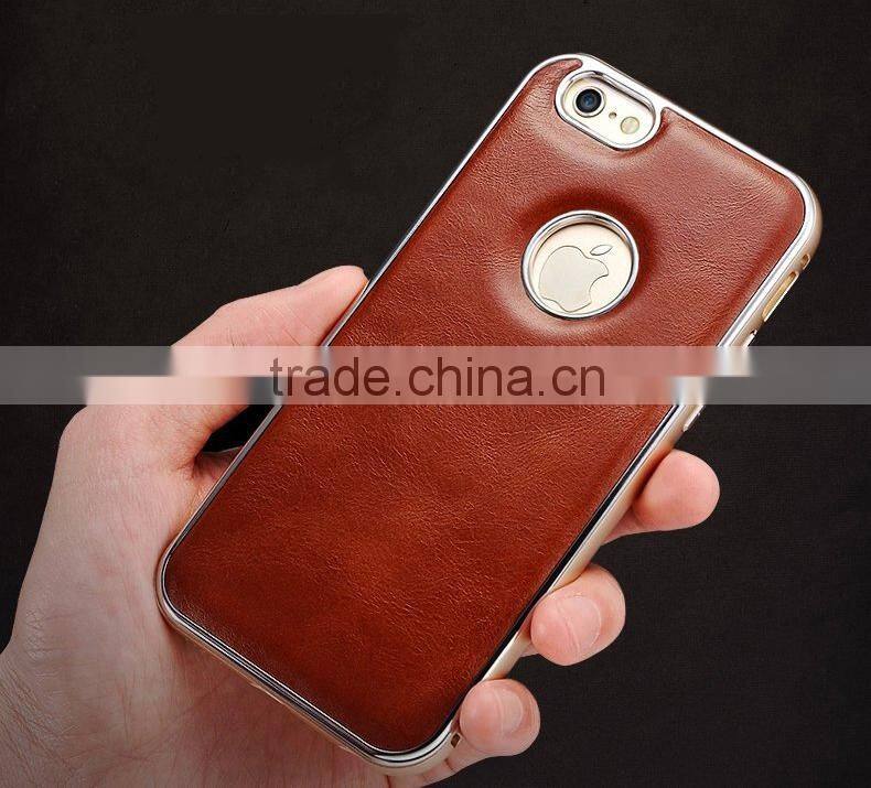 High-grade retro cow leather men cell phone case leather mobile phone case for iphone 6S cheap phone cases