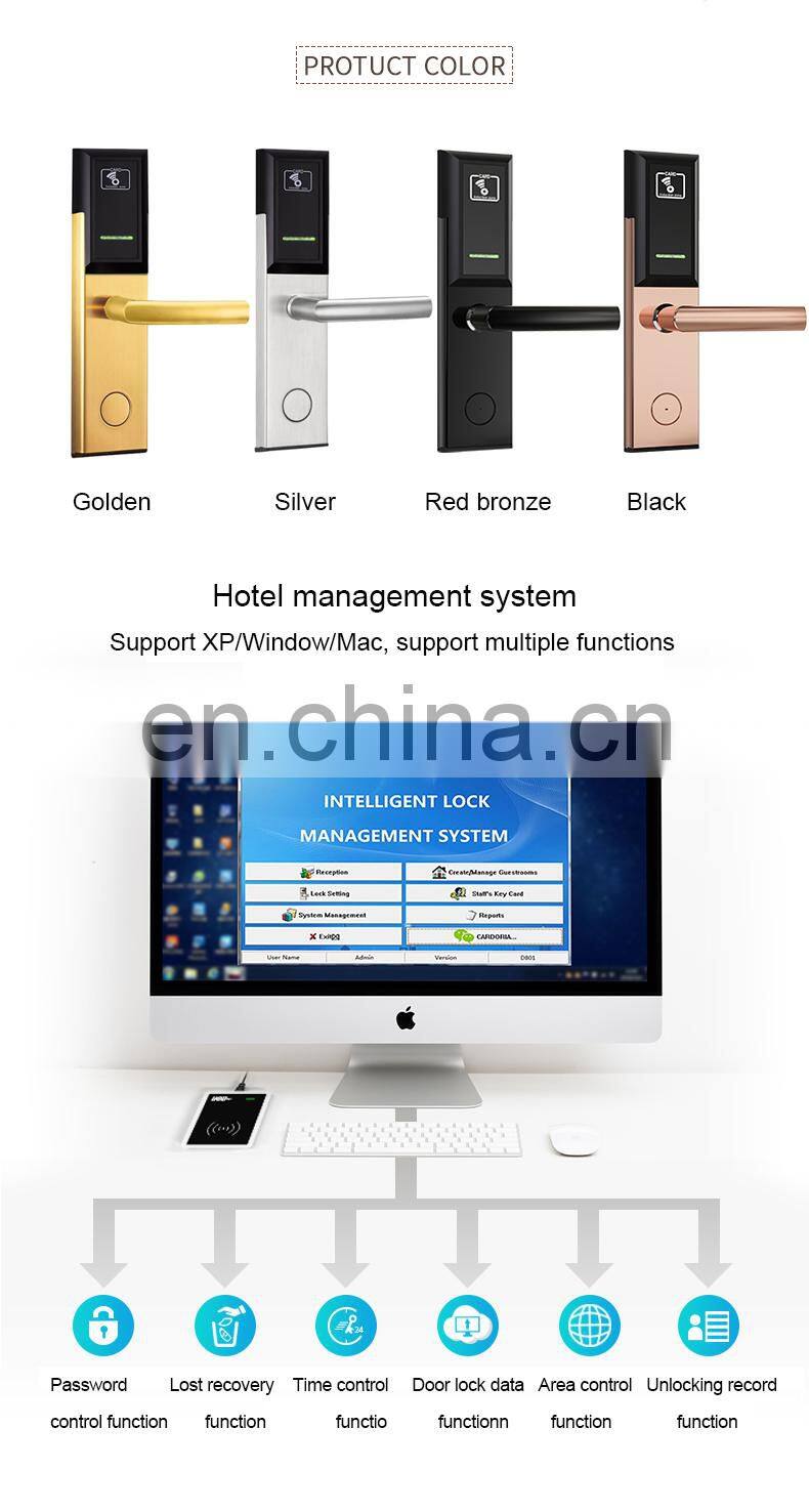Rfid Hotel Electronic Locks Sus 304 Material Durable Card Digital Door Lock