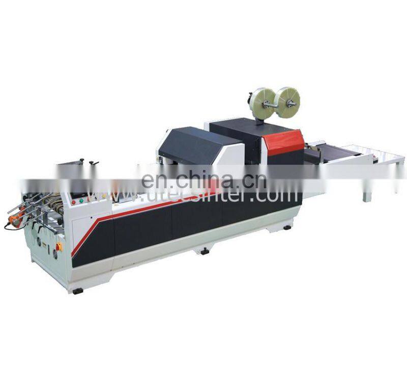 UTM650B Automatic kraft gift paper packaging box Window patching making Machine with rotary plastic film cut