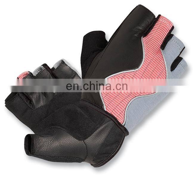 Custom logo Weight Lifting Gym Cycling Body Building Exercise Fitness Gloves with Leather Padded Weightlifting gloves