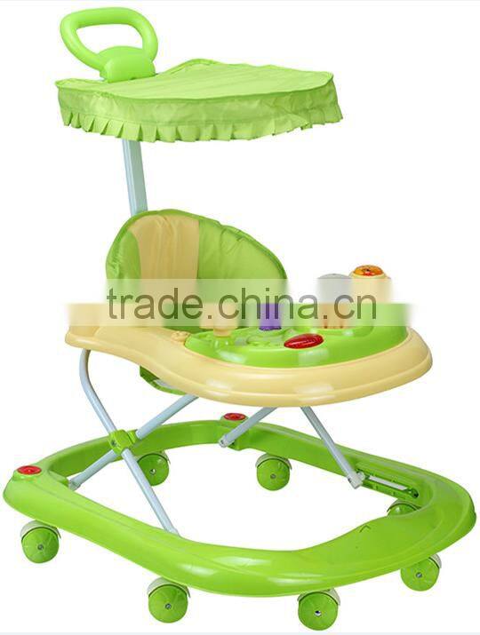 Hot Sale Plastic Cartoon Baby Walker With Push Bar BM1538P