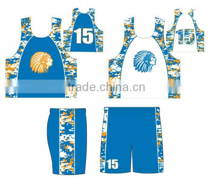 Sublimated team gear Custom Men's Lacrosse Uniforms reversible pinnies