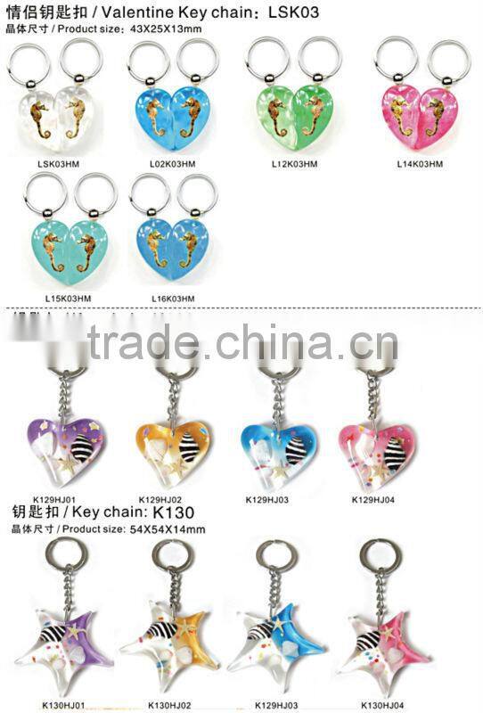 Wholesale Real starfish key chain rings