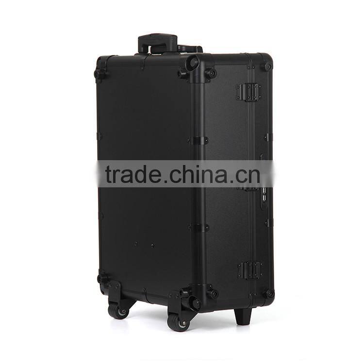 Promotional Aluminum Trolley cosmetic makeup case with touch screen