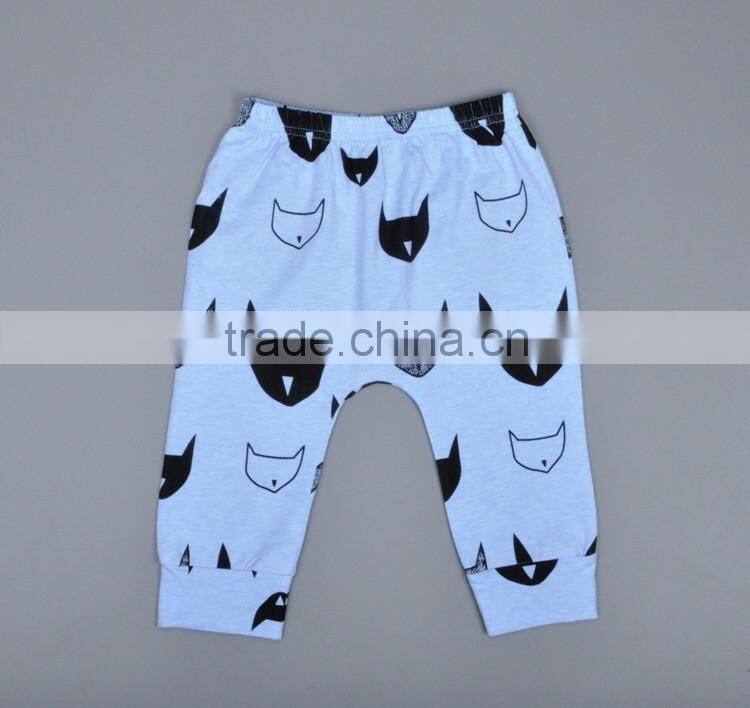 Fashion Children Casual Model Pure Cotton Printed Trousers Summer Baby Kids Clothes