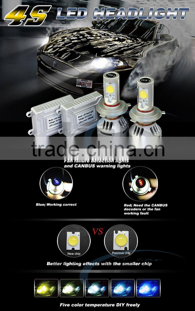NEWEST 4S LED headlight! powerful 3500LM 35W h11 power led headlight kit made in CHINA
