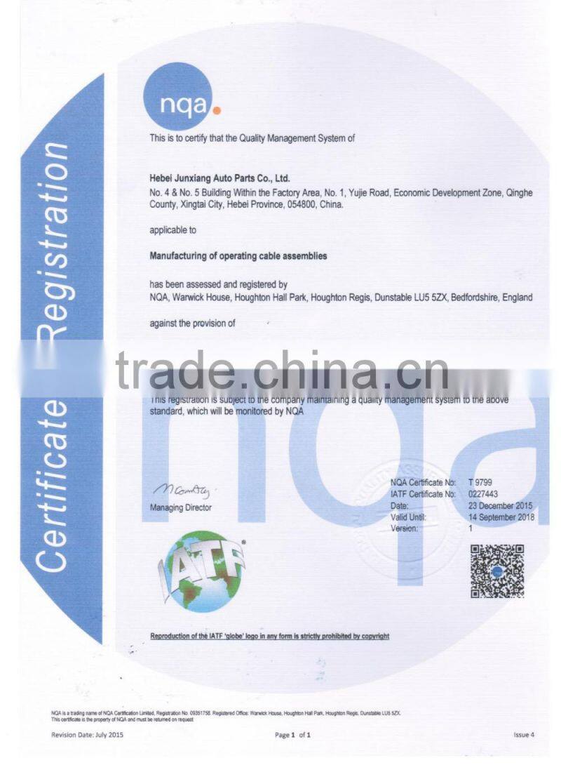 HEBEI JUNXIANG auto spare parts, auto cable PEUGEOT CLUTCH CABLE 1479128080