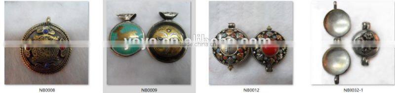 PC1619 Crystal Pave Weathered Agate Diamond Setting Handmade Pendant