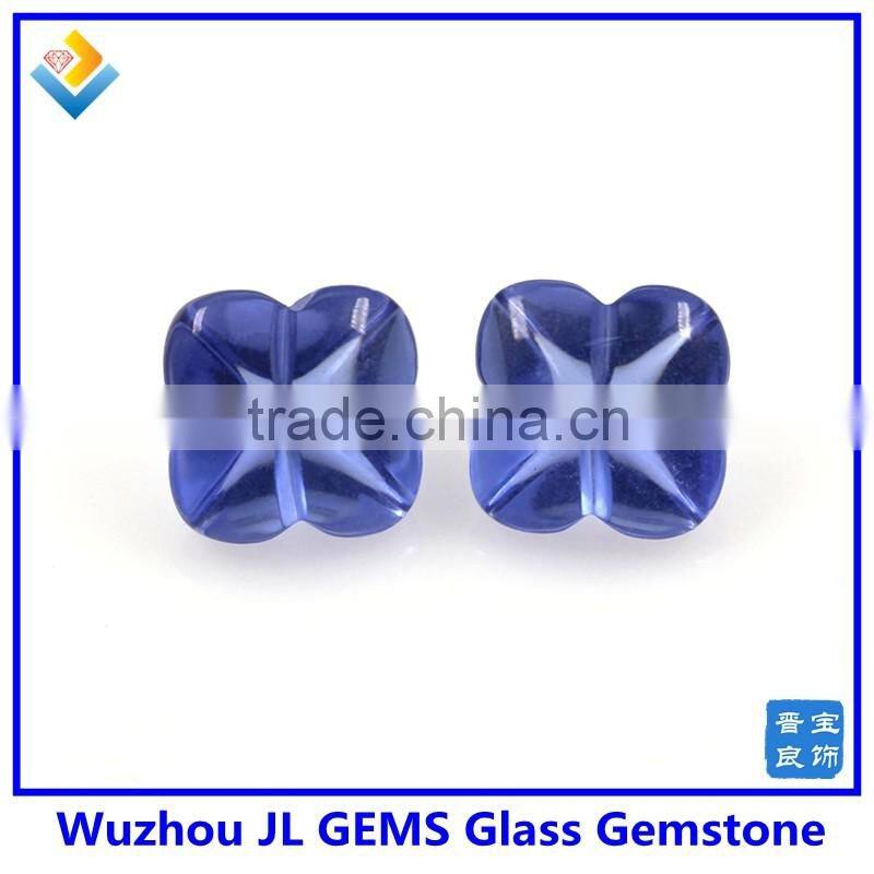 Faceted loose gemstones glass stone with four clovers beads glass jewelry
