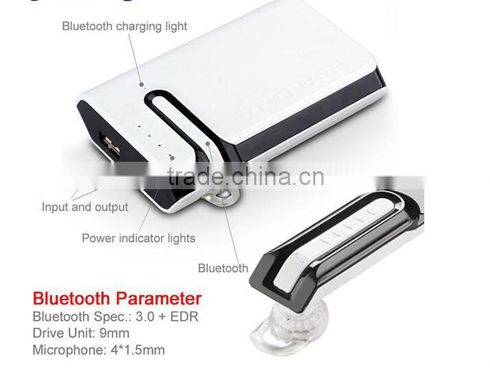 New Functional Product portable 7800mAh power bank with bluetooth headset
