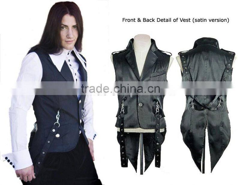 GOTHIC COTTON VEST PUNK ARISTOCRAT STRAP COTTON VEST