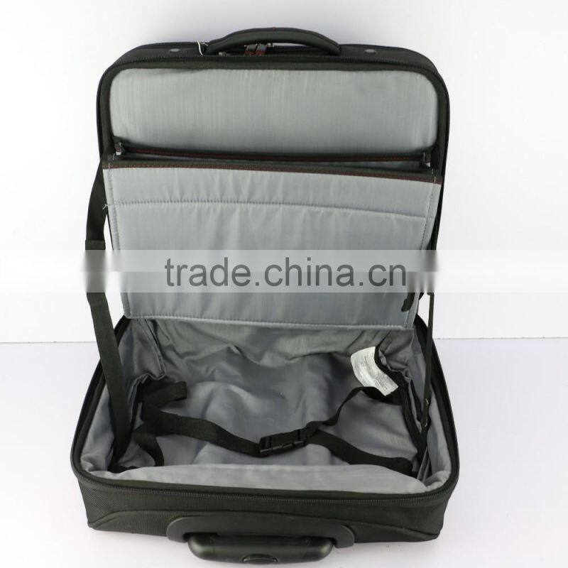 2016New designer trolly bag high quality black travel spinner upright closeout travel trolly luggage