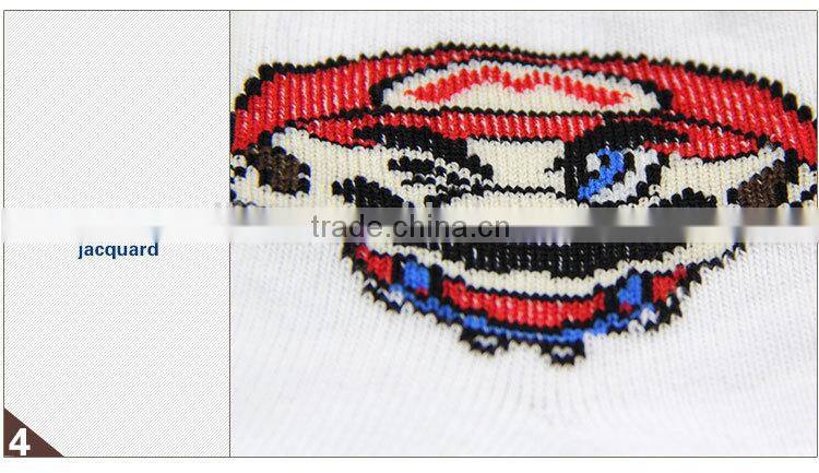 Plain white Carton Jacquard Cotton Baby Socks