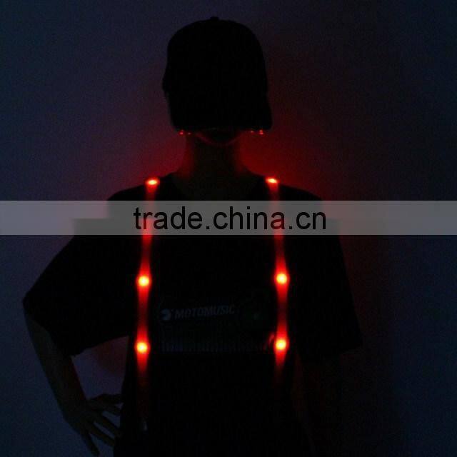 wholeasale print logo suspenders flashing led party suspenders