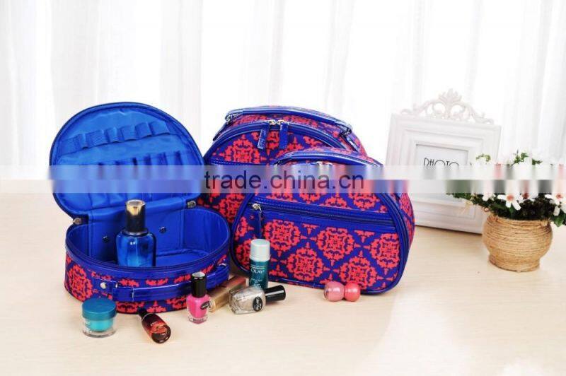China makeup bags with handle vintage cosmetic bag round makeup box